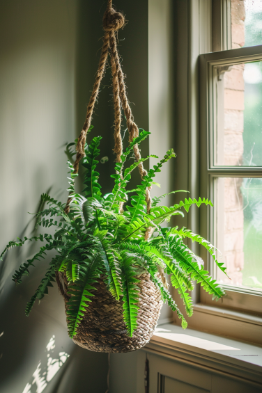 lady fern, bird's nest fern, rabbit's foot fern for low light indoors